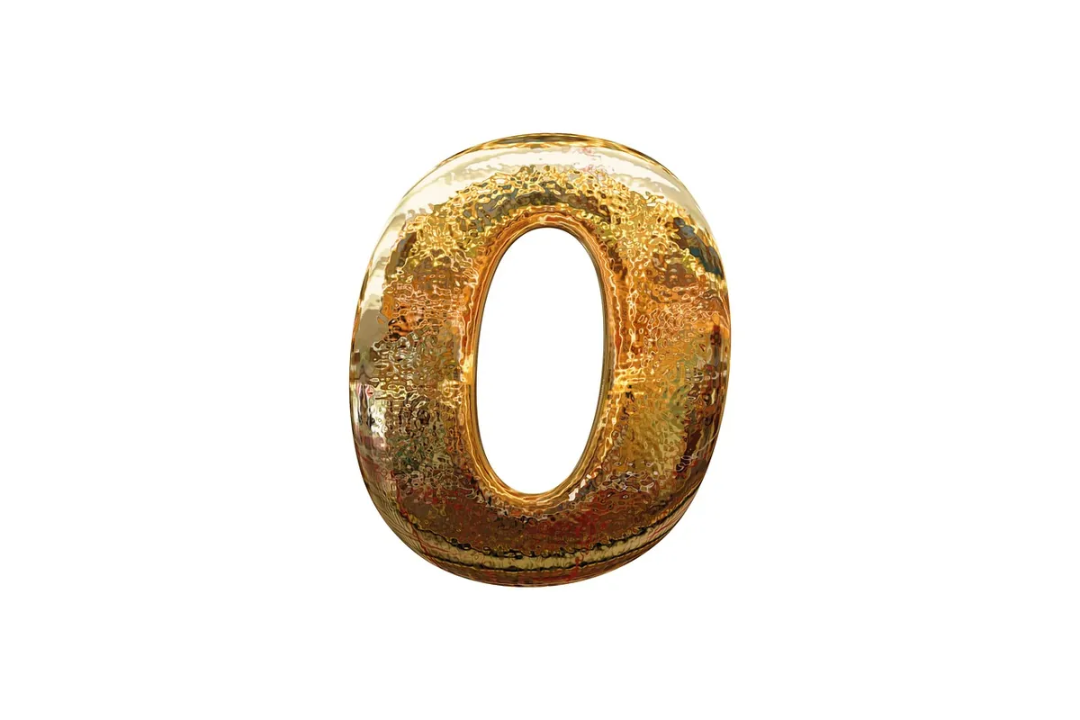 Número 0 dorado